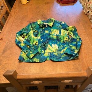 Vibrant Green and Blue Women's Jacket